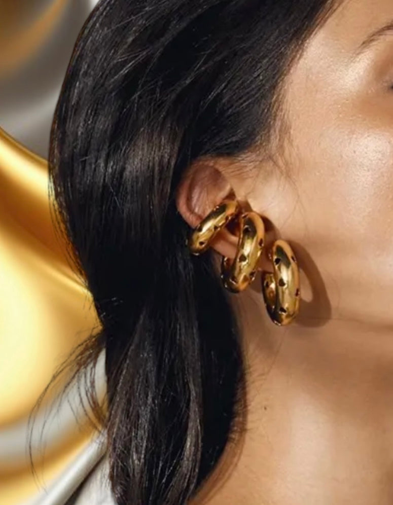 Chunky C Earrings and Cuff Set