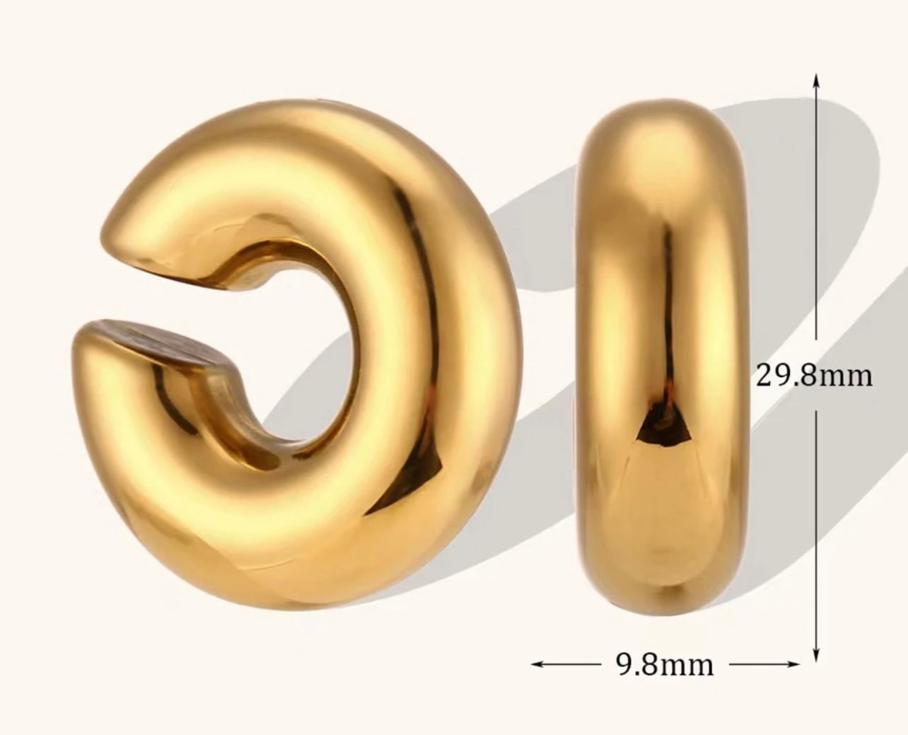 Chunky C Earrings and Cuff Set