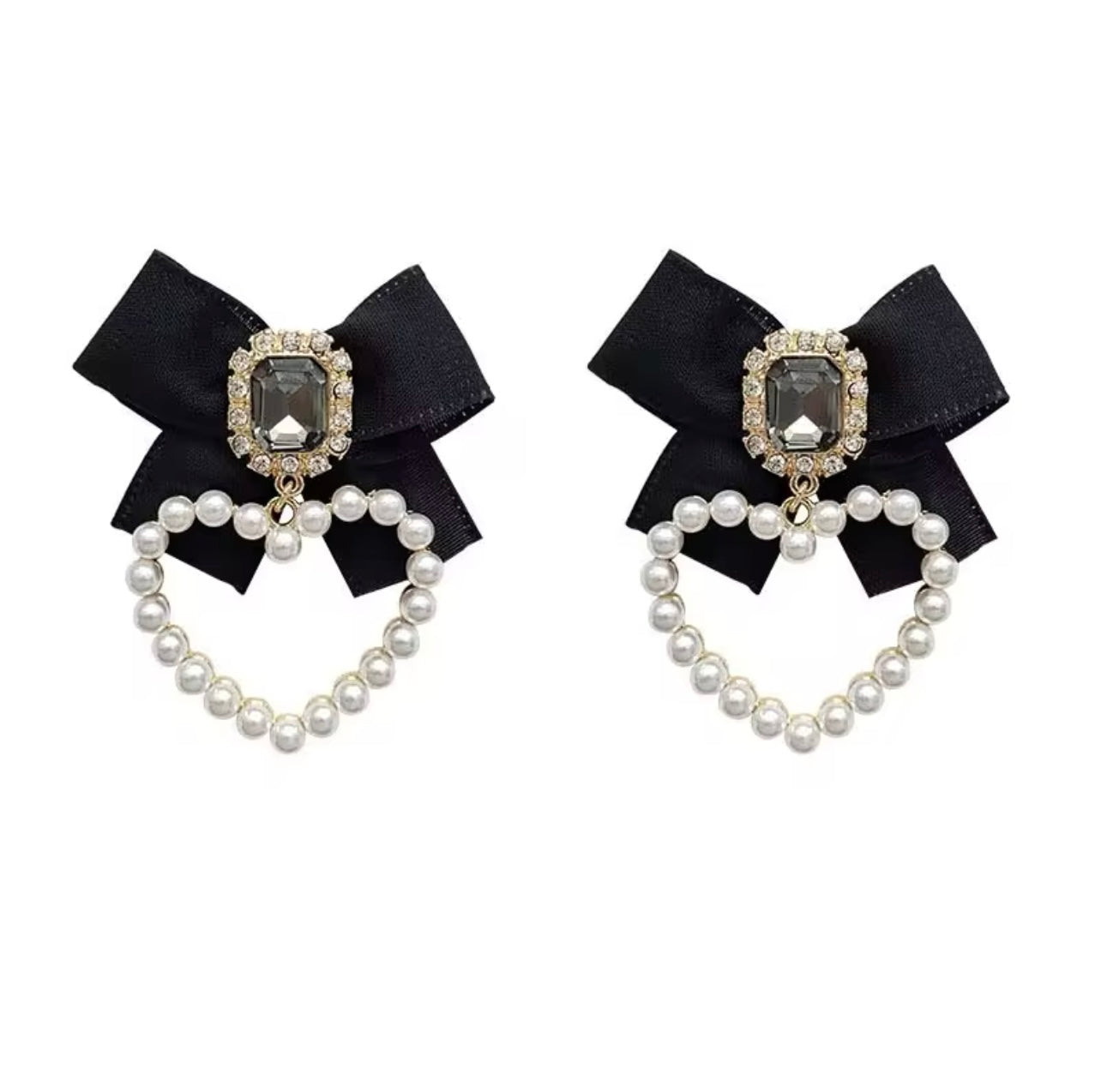 Pearled Heart Earrings