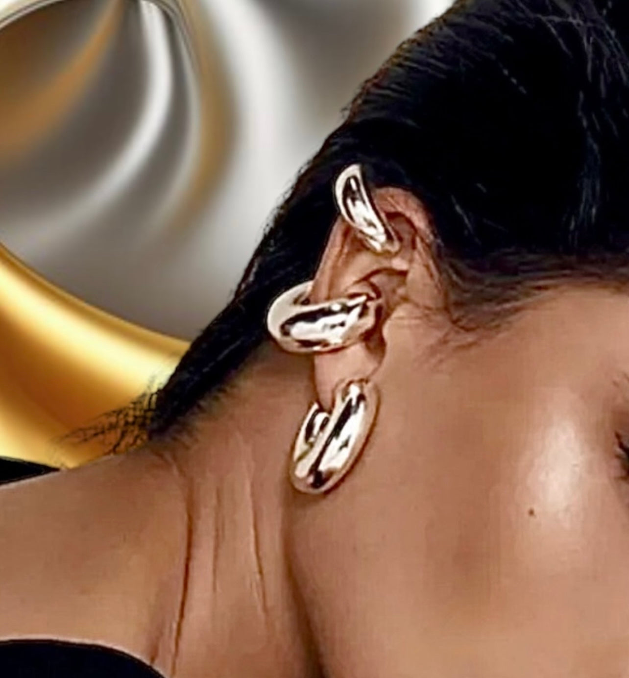 Chunky C Earrings and Cuff Set