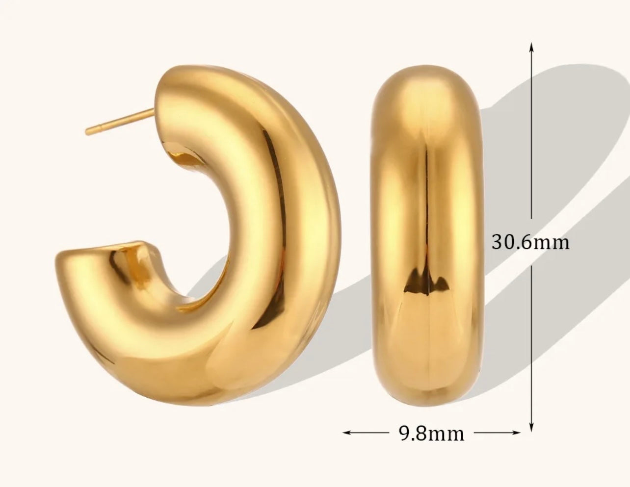 Chunky C Earrings and Cuff Set