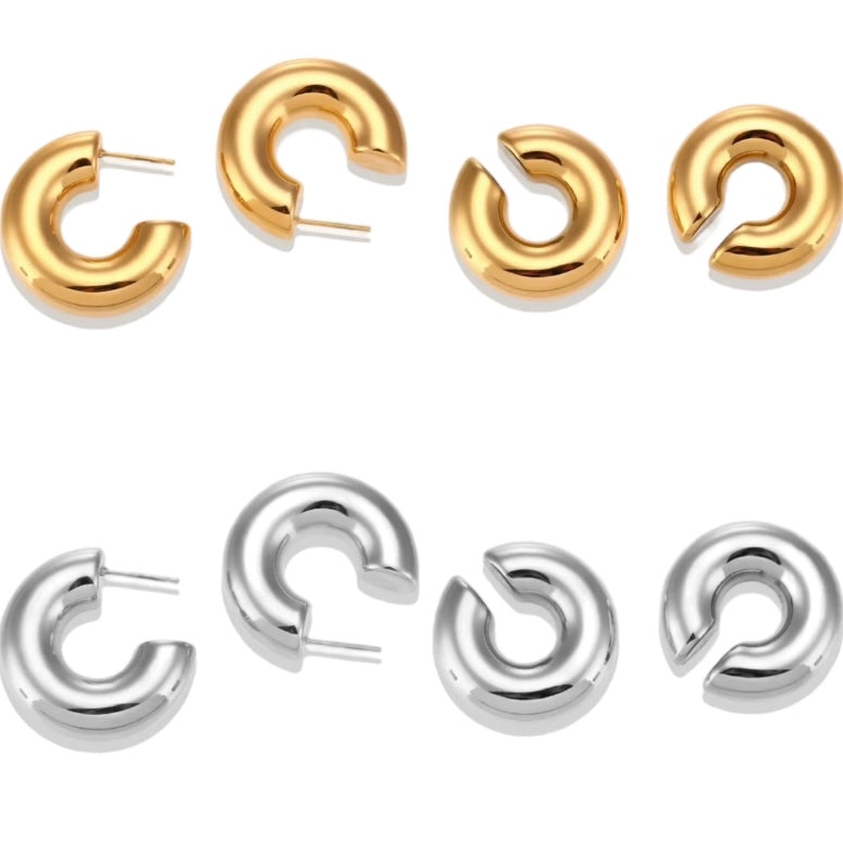 Chunky C Earrings and Cuff Set