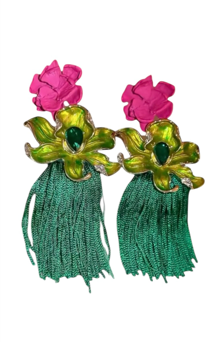 Wild Flower Tassel Earrings