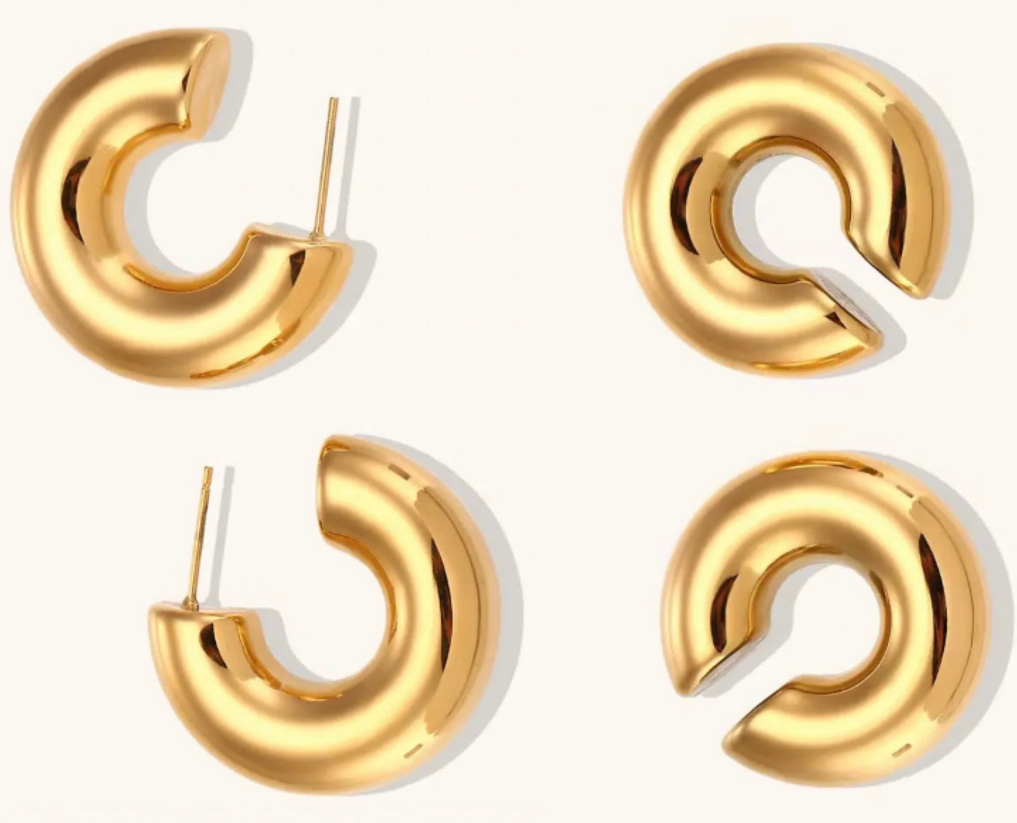 Chunky C Earrings and Cuff Set