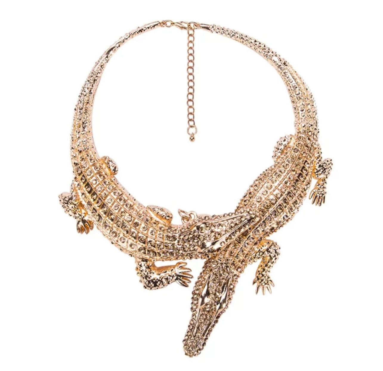 Crystal Crocodile Necklace