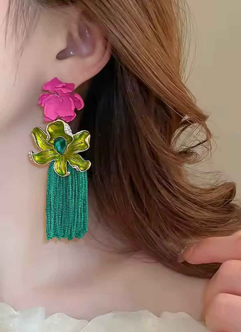 Wild Flower Tassel Earrings