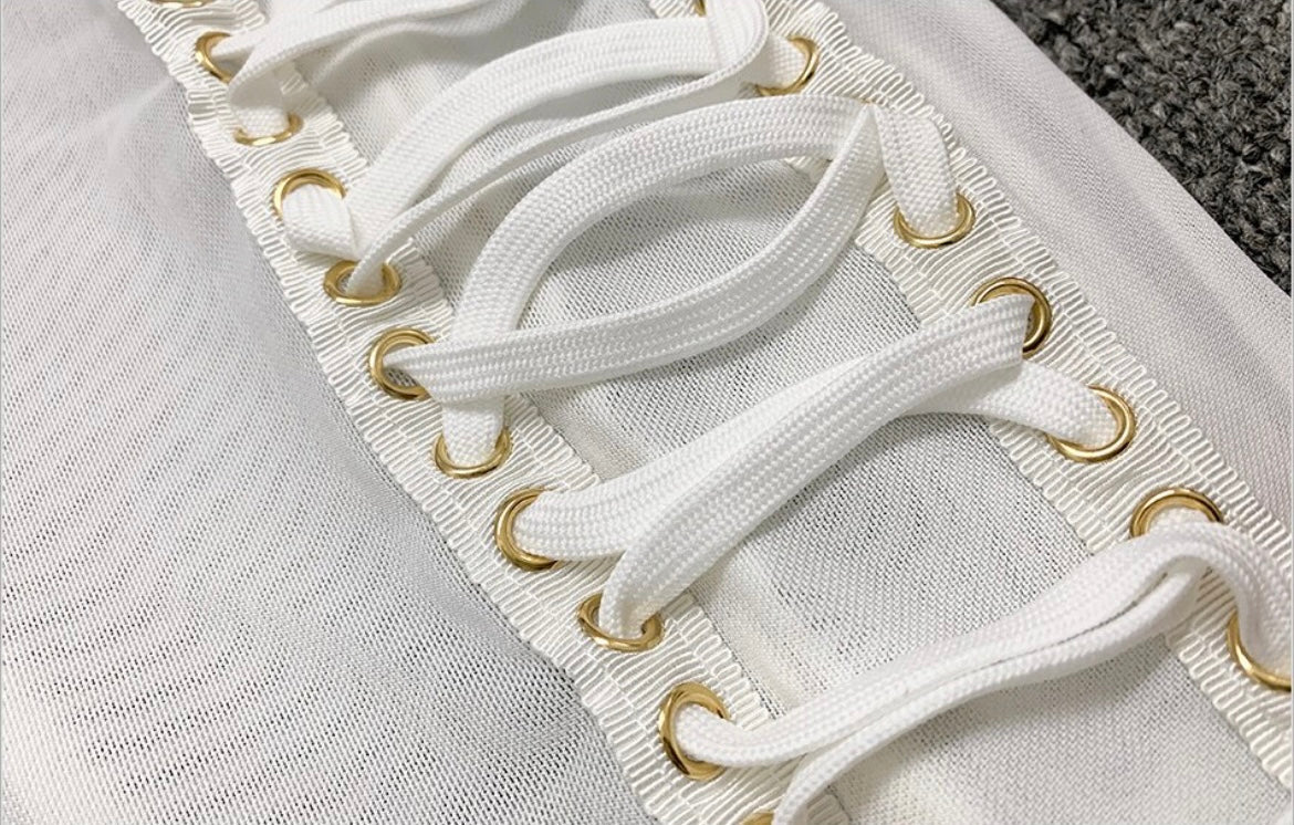 Lace Me UP Mesh Pants (white)