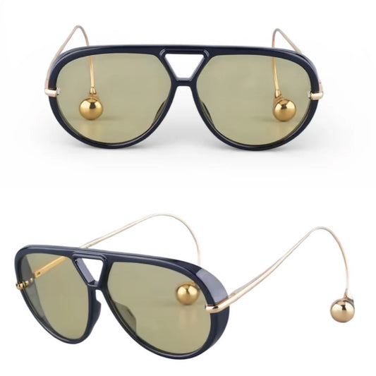 Amber Aviator Sunglasses