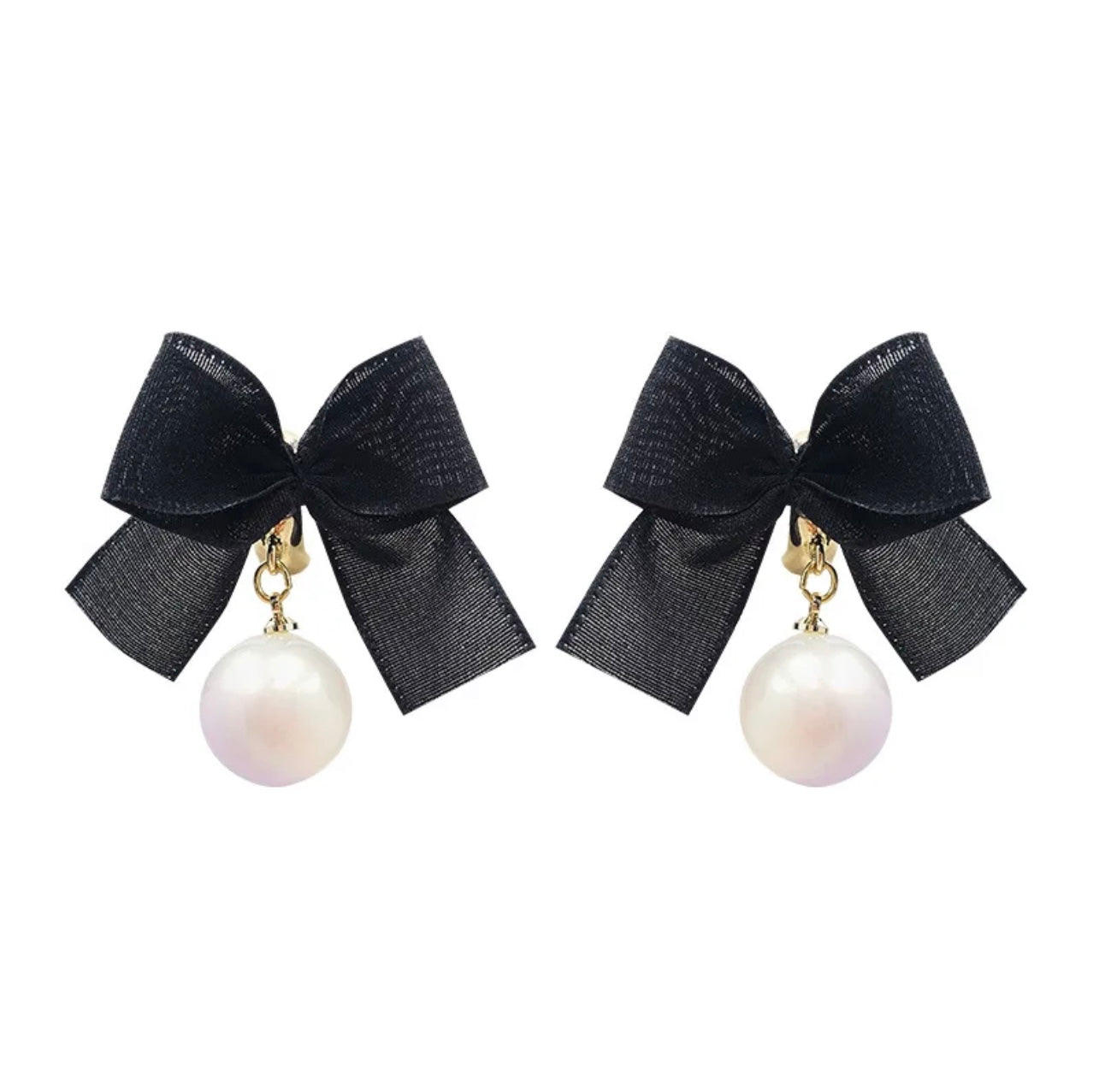 Bows and Pearls Drop Earrings