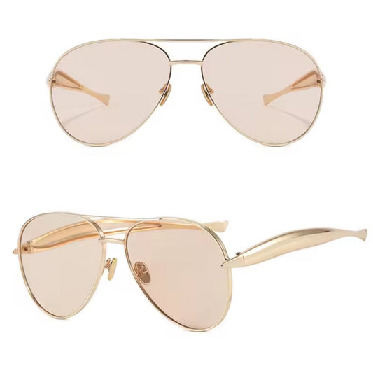 Gold Champagne Aviator Sunglasses